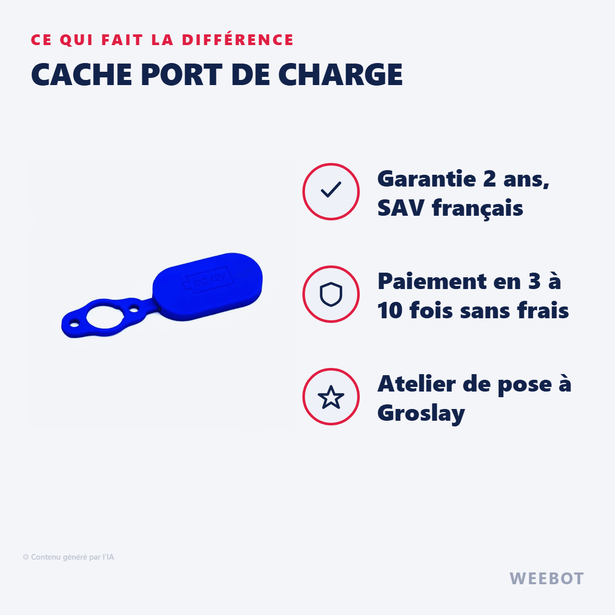 Cache Port de Charge pour Trottinette Électrique Xiaomi Mi3 - Weebot