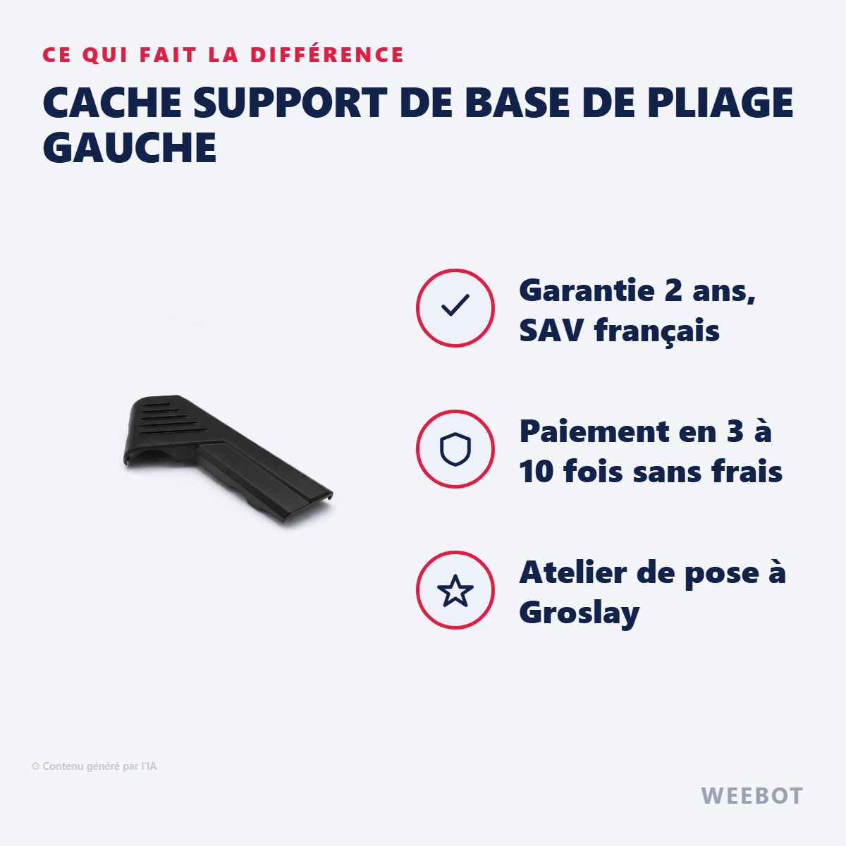 Cache Support de Base de Pliage Gauche pour Trottinette Electrique Dualtron Popular - Weebot