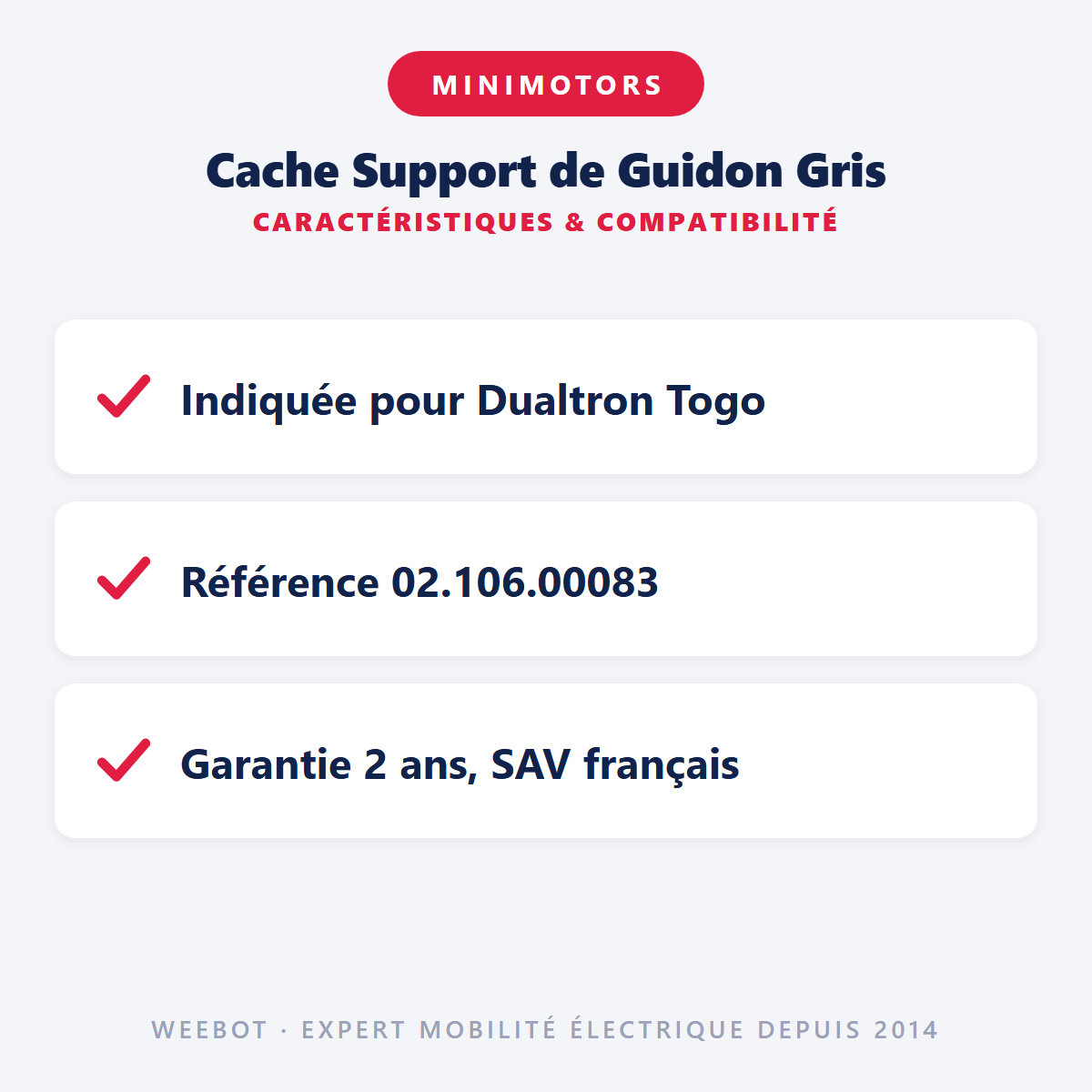 Cache Support de Guidon Gris : caractéristiques et compatibilité