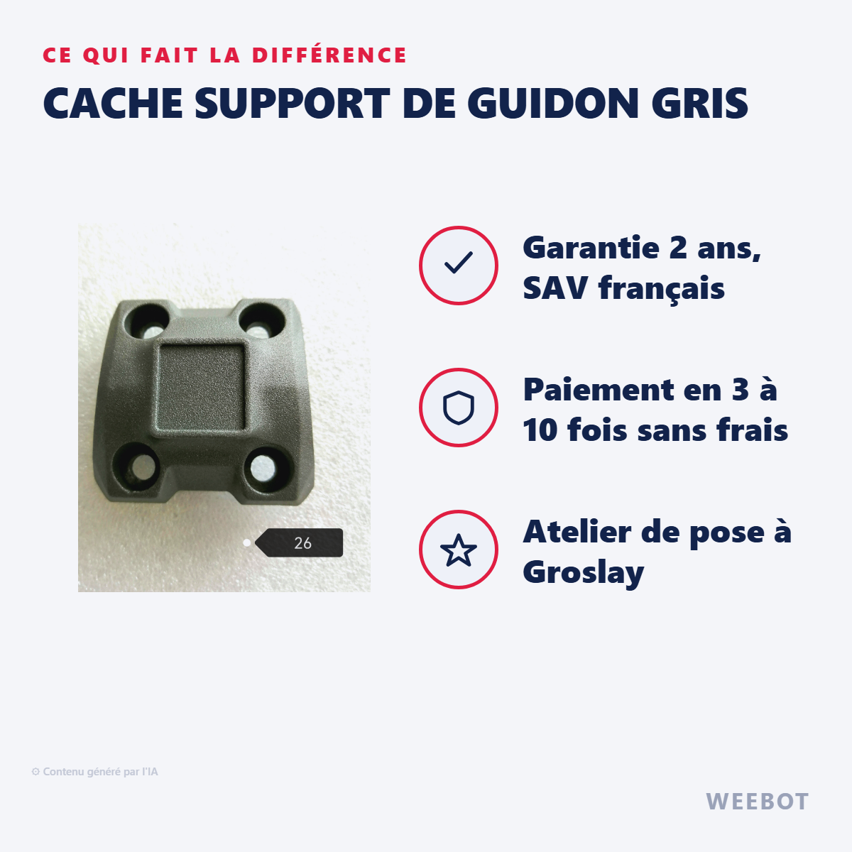 Cache Support de Guidon Gris : les points forts