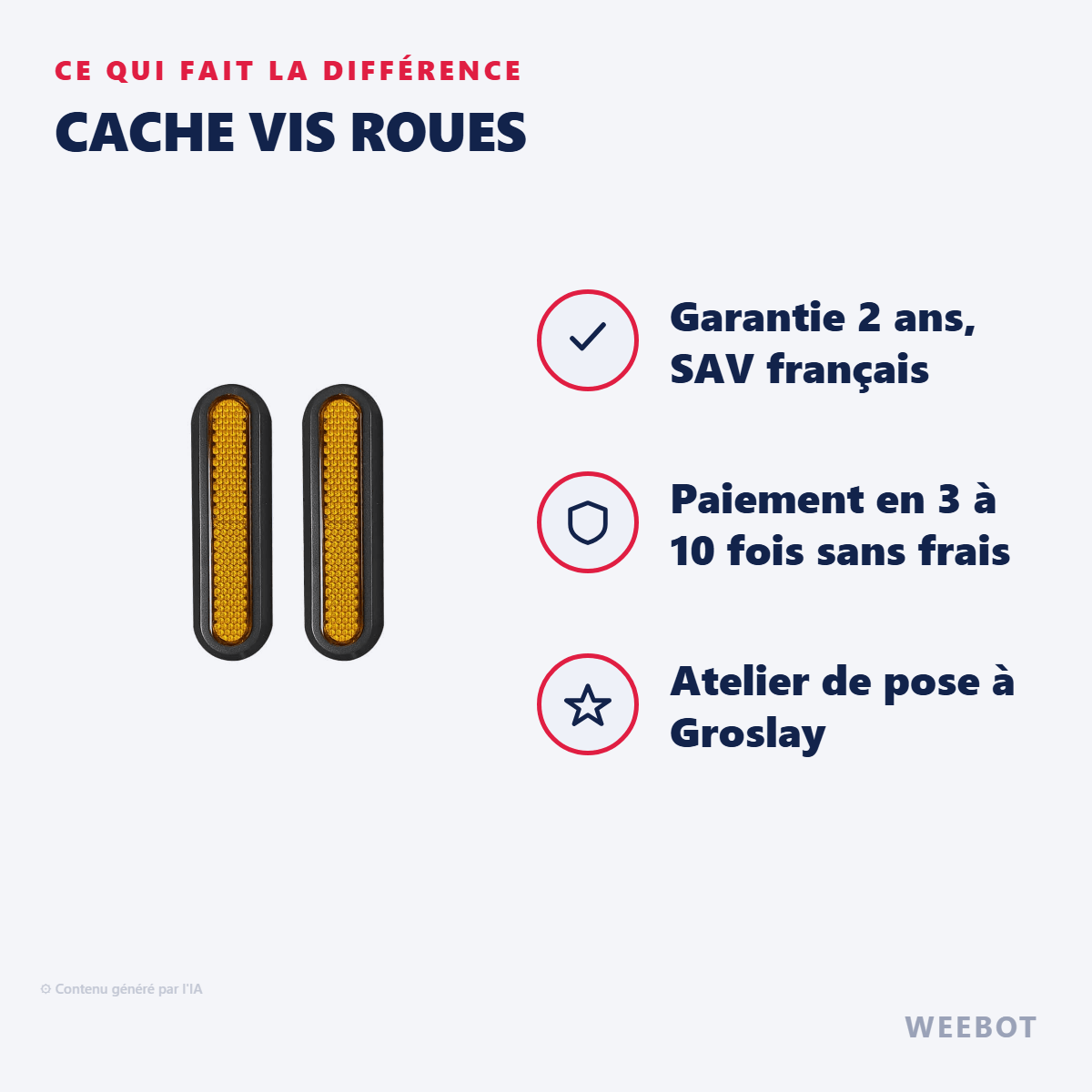 Cache Vis Roues pour Trottinette Électrique Xiaomi Pro2 (x2) - Weebot
