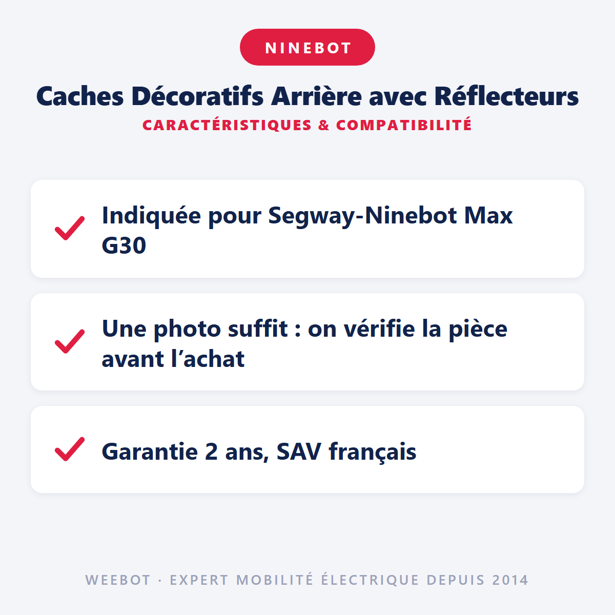 Caches Décoratifs Arrière avec Réflecteurs : caractéristiques et compatibilité
