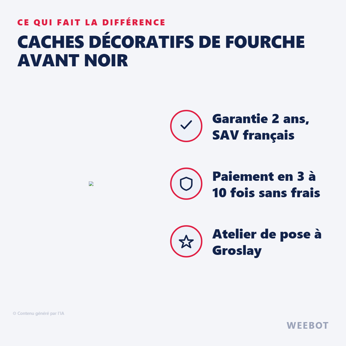 Caches Décoratifs de Fourche Avant Noir : les points forts