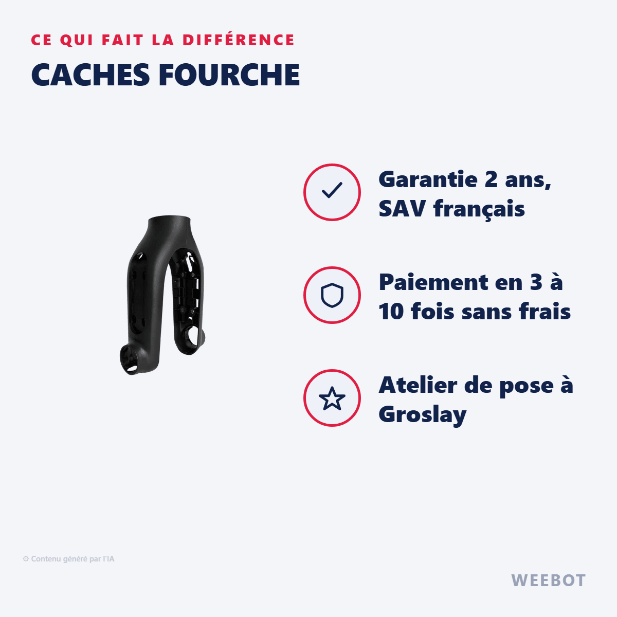 Caches Fourche pour Trottinette Électrique Ninebot F (x2) - Weebot