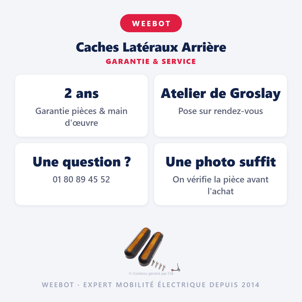 Caches Latéraux Arrière : garantie 2 ans et service après-vente