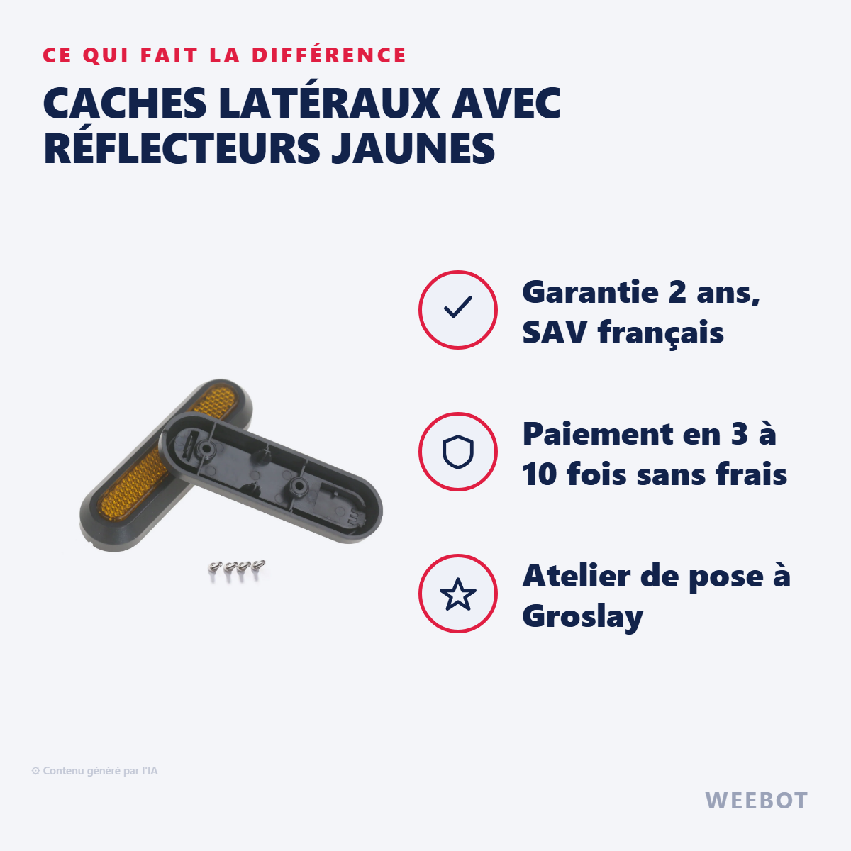 Caches Latéraux avec Réflecteurs Jaunes : les points forts