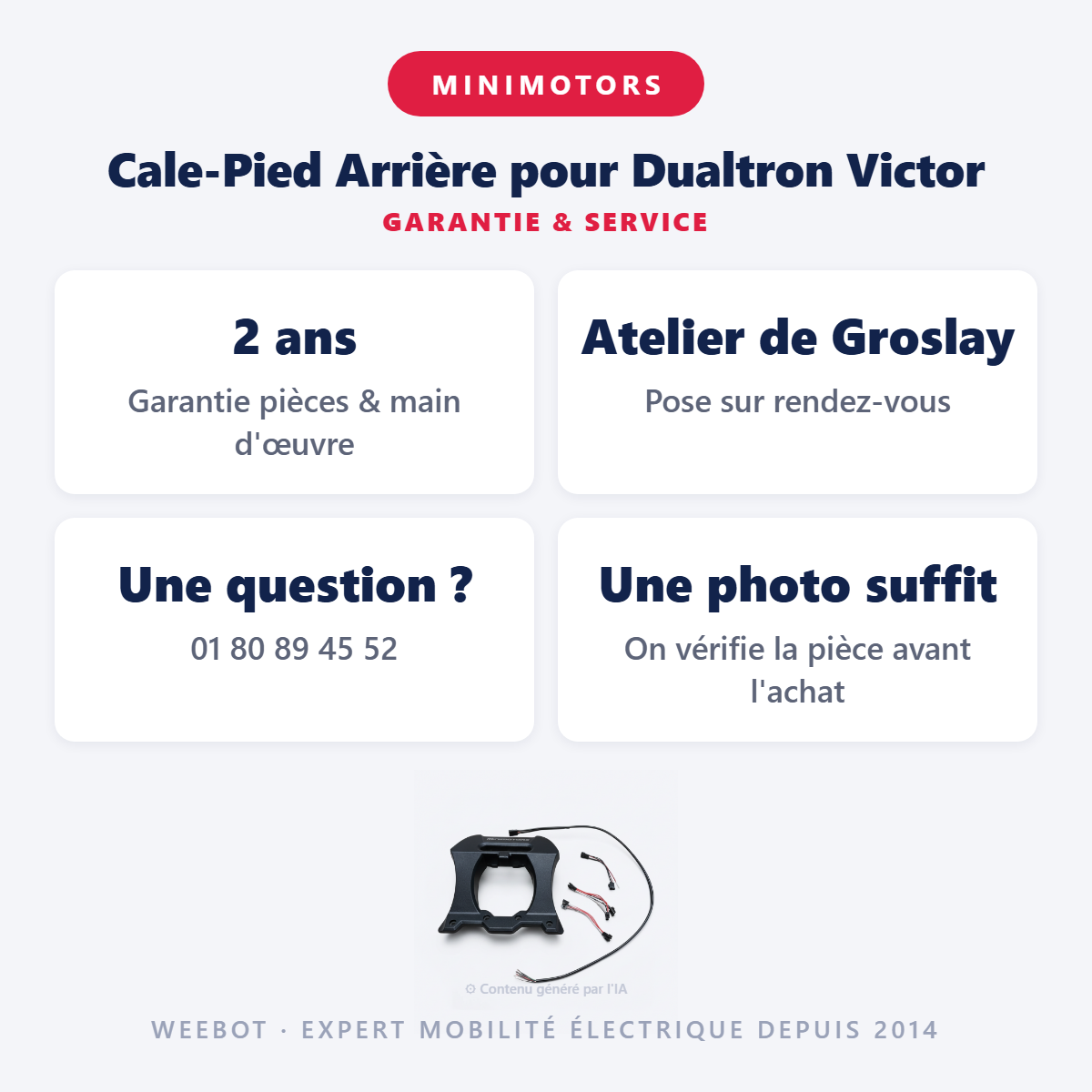 Cale-Pied Arrière pour Dualtron Victor : garantie 2 ans et service après-vente