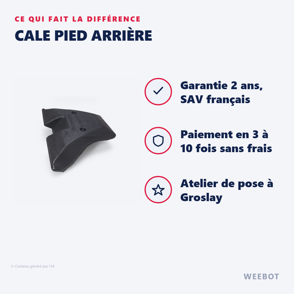 Cale Pied Arrière : les points forts