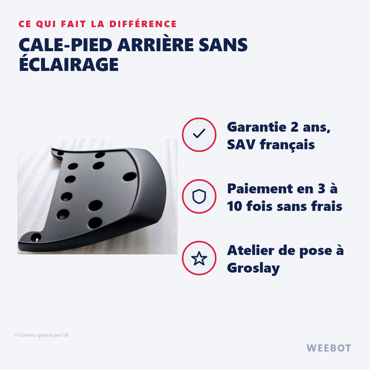 Cale-Pied Arrière Sans Éclairage : les points forts