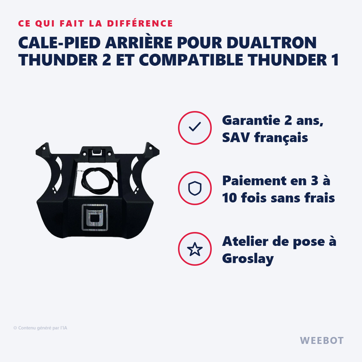 Cale-Pied Arrière pour Dualtron Thunder 2 et Compatible Thunder 1 : les points forts