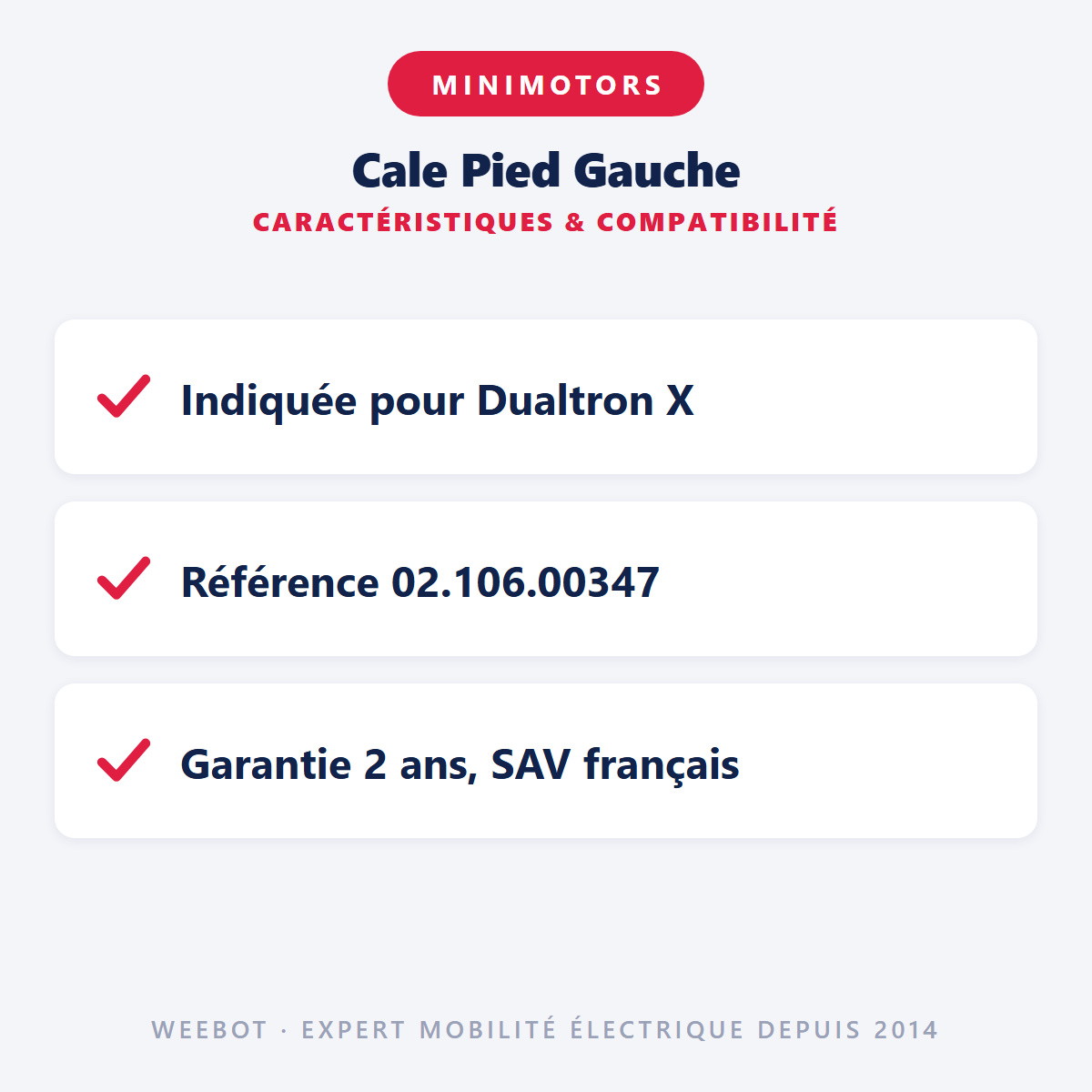 Cale Pied Gauche : caractéristiques et compatibilité