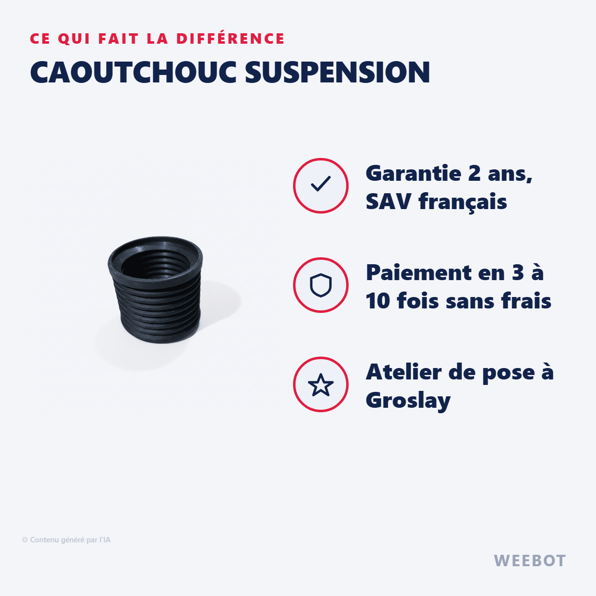 Caoutchouc Suspension pour Trottinette Electrique Eroz EK10 - Weebot
