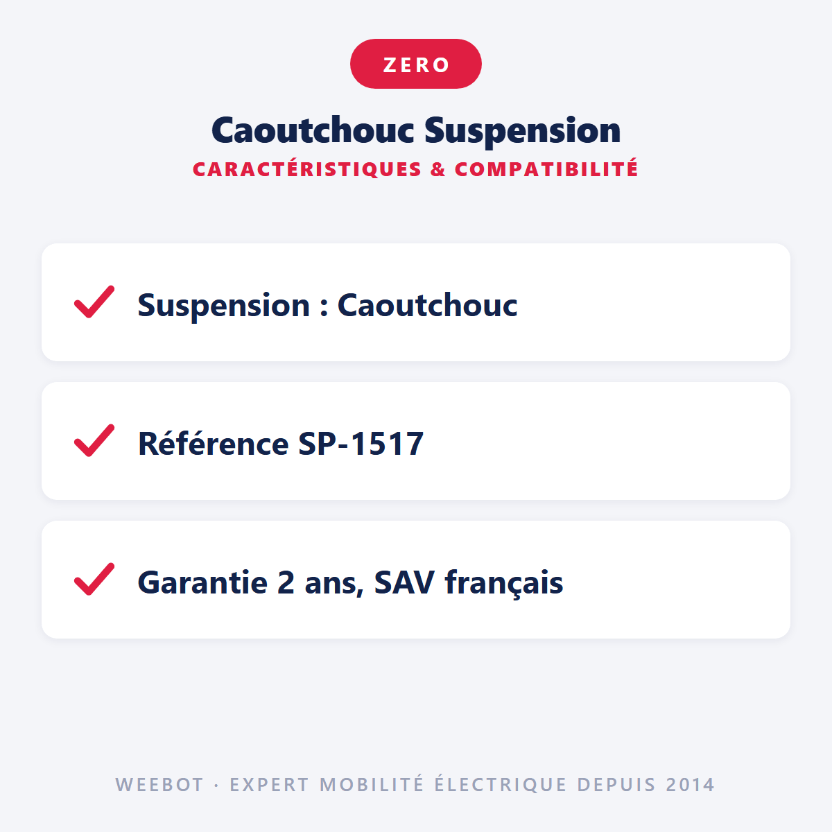 Caoutchouc Suspension pour Trottinette Électrique Z9 - Weebot