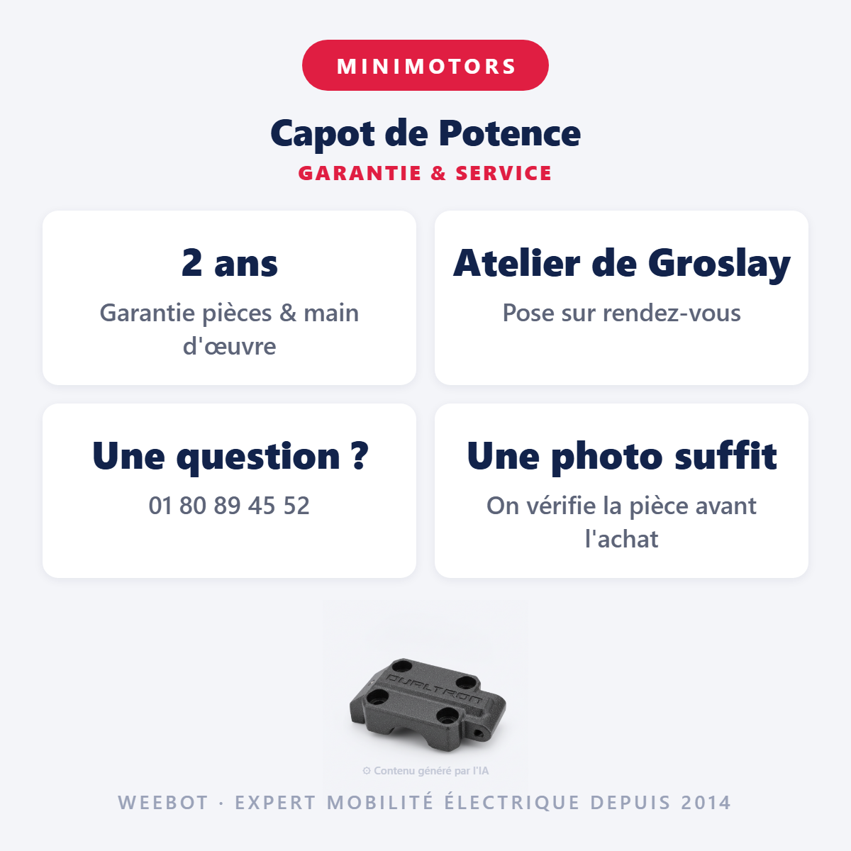Capot de Potence : garantie 2 ans et service après-vente