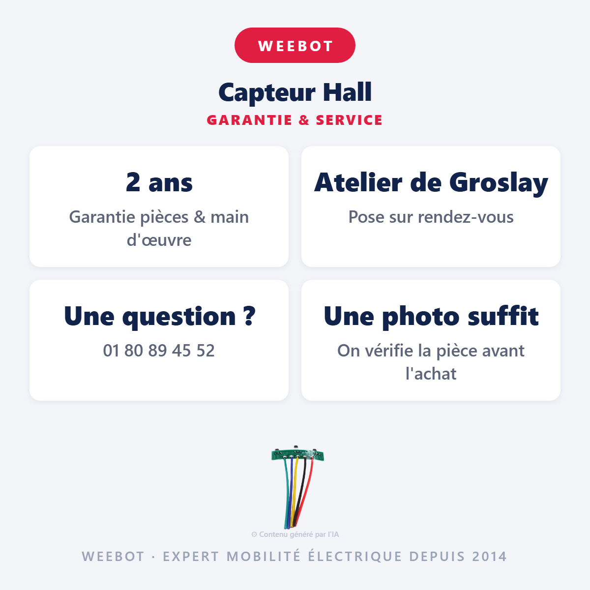 Capteur Hall : garantie 2 ans et service après-vente