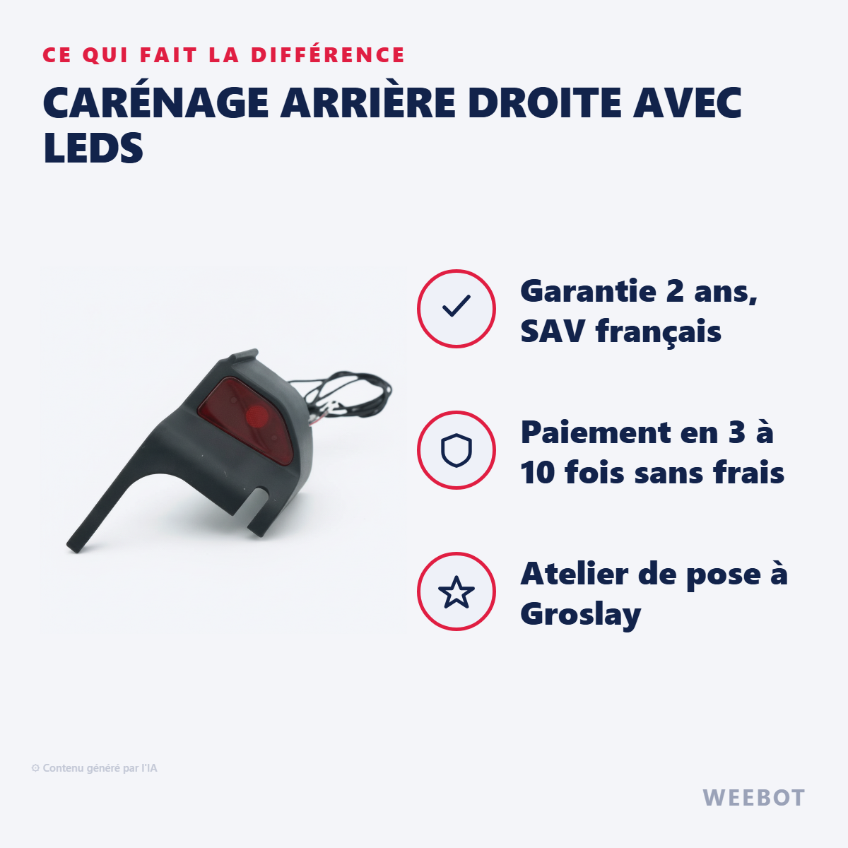 Carénage Arrière Droite Avec LEDs : les points forts