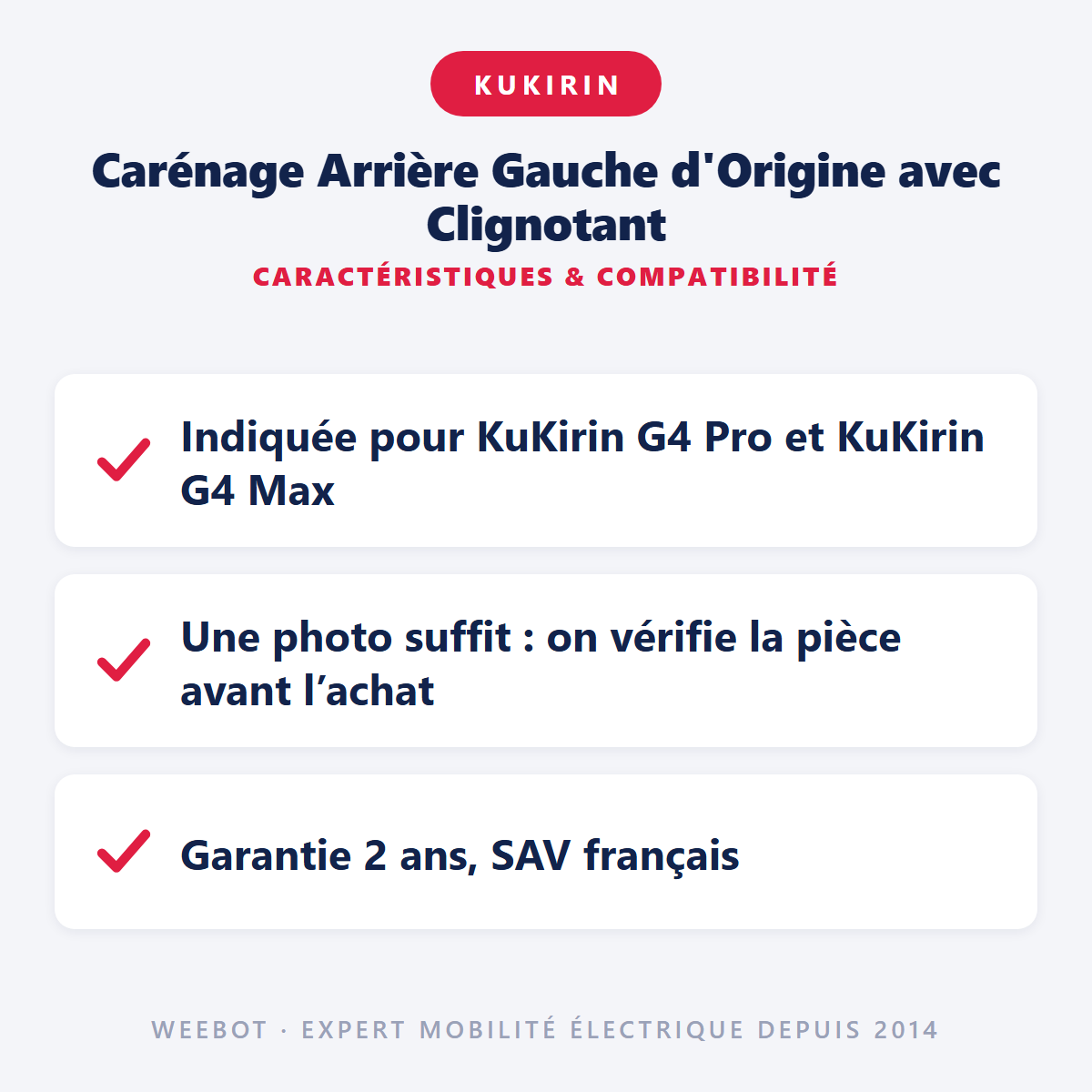 Carénage Arrière Gauche d'Origine avec Clignotant : caractéristiques et compatibilité