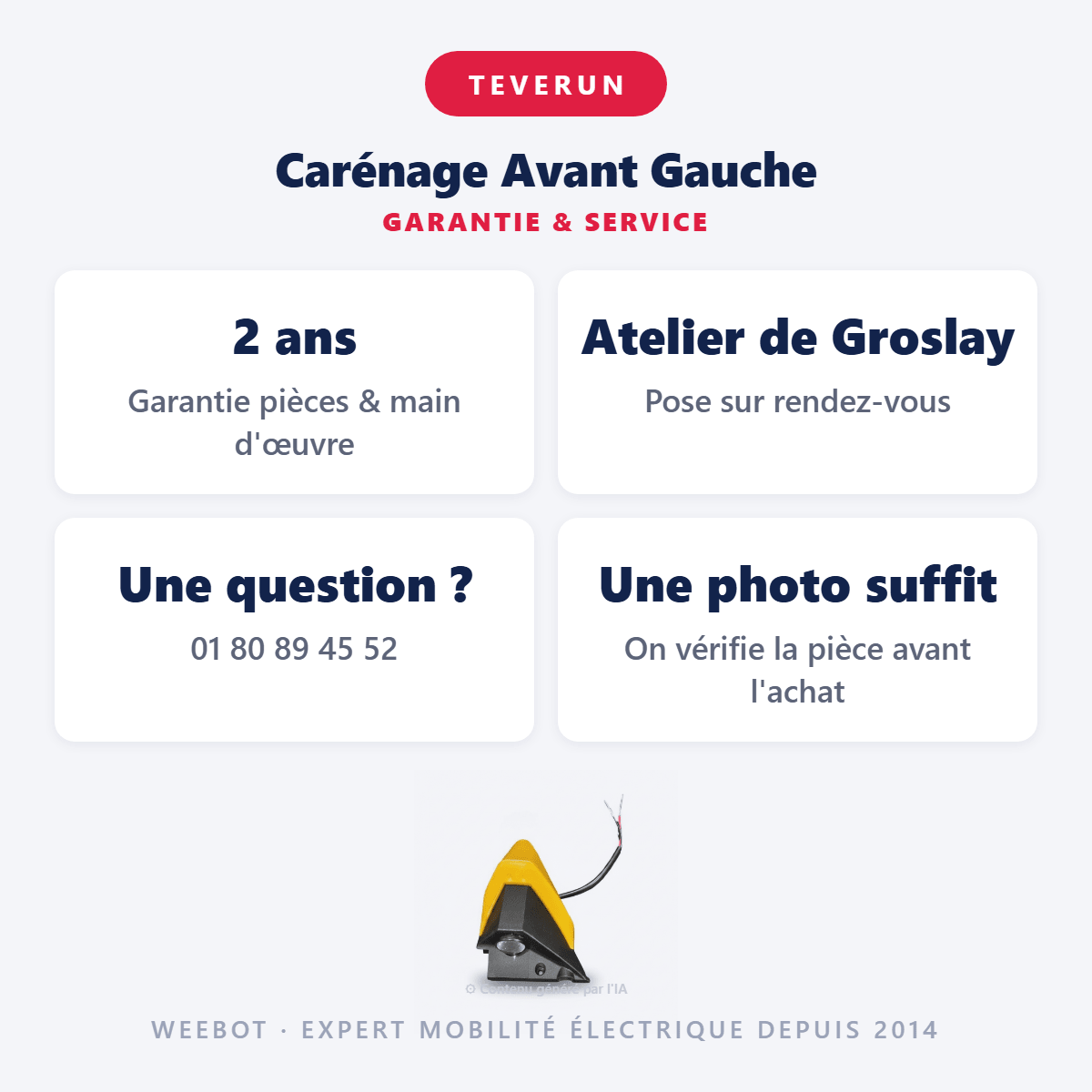 Carénage Avant Gauche pour Trottinette Electrique Blade Mini et Blade Mini Pro - Teverun - Weebot