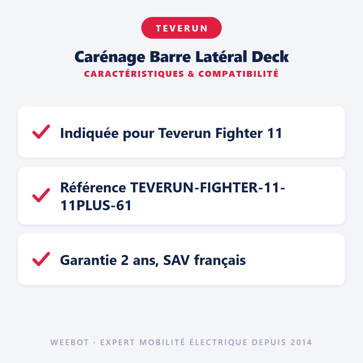 Carénage Barre Latéral Deck : caractéristiques et compatibilité