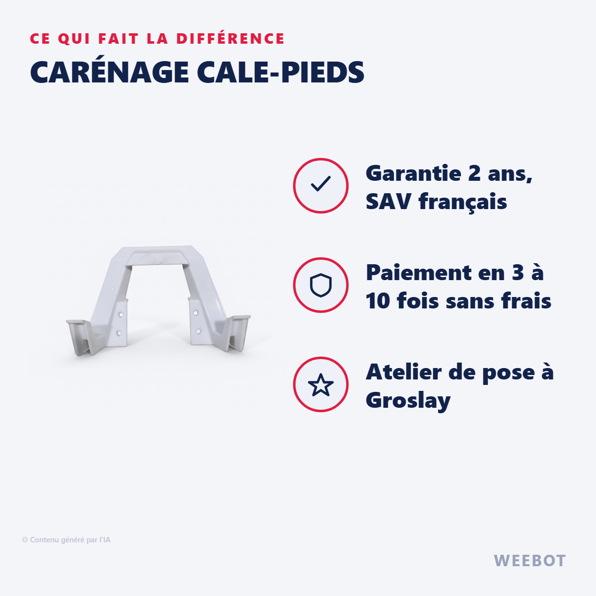Carénage Cale-pieds : les points forts
