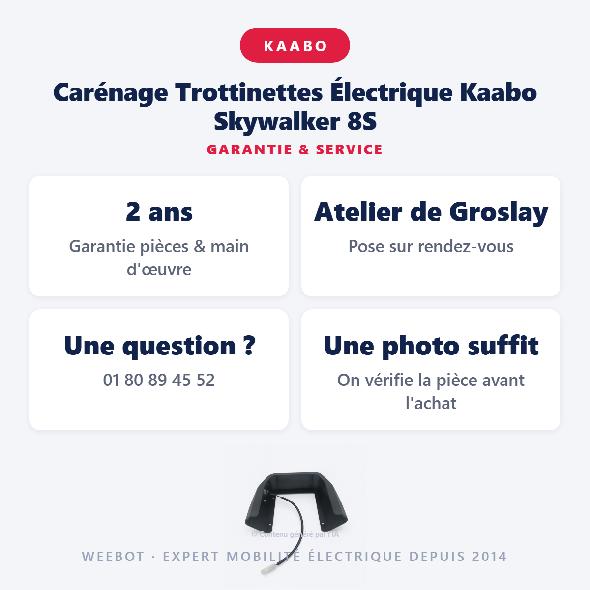 Carénage Trottinettes Électrique Kaabo Skywalker 8S : garantie 2 ans et service après-vente