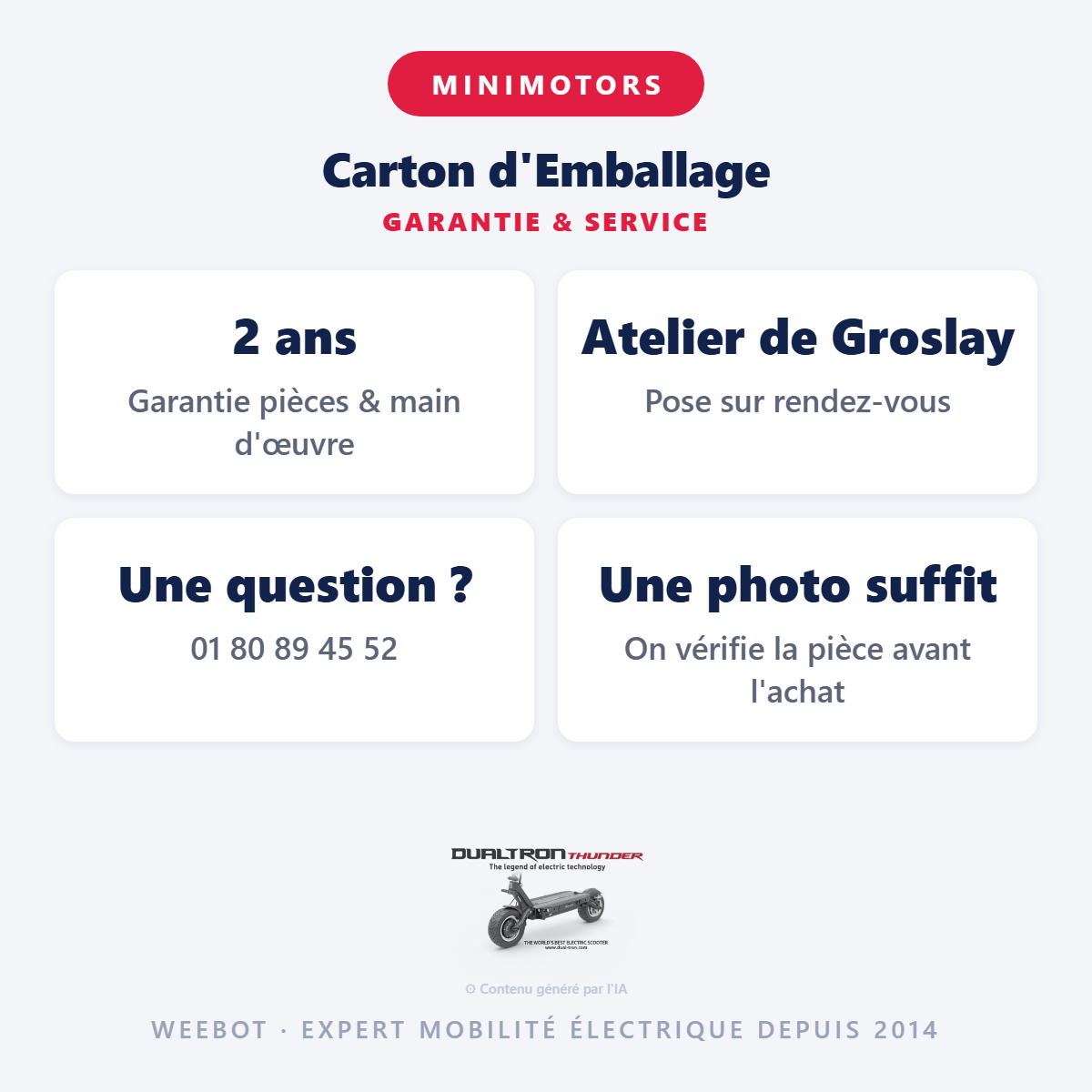 Carton d'Emballage : garantie 2 ans et service après-vente