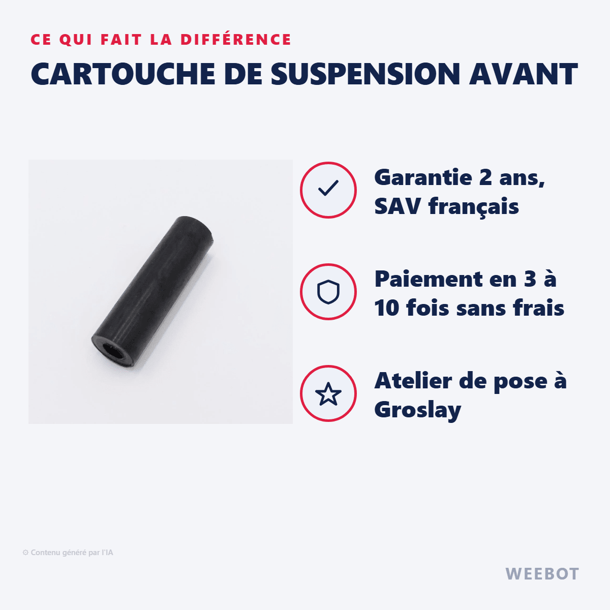 Cartouche de Suspension Avant Pour Trottinette Électrique Vsett 9 / Vsett 9+ - Weebot