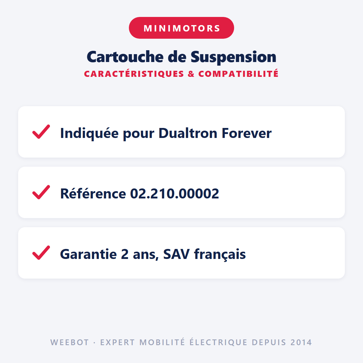 Cartouche de Suspension pour Trottinette Électrique Dualtron Forever - Weebot