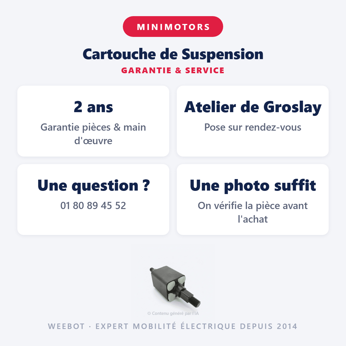 Cartouche de Suspension pour Trottinette Électrique Dualtron Forever - Weebot