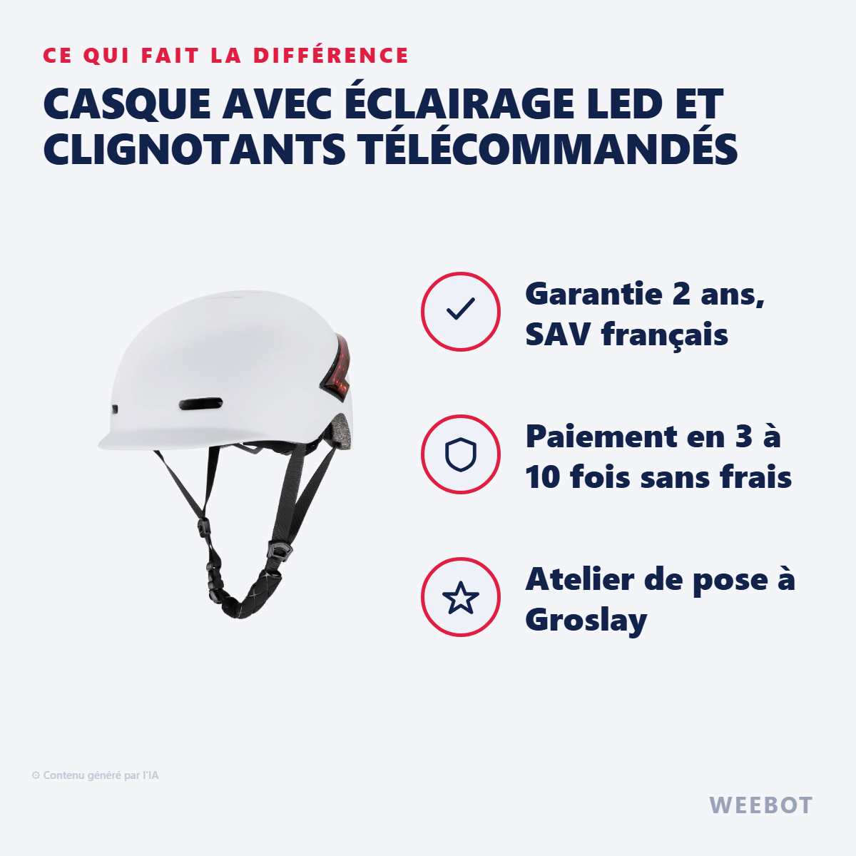 Casque avec Éclairage LED et Clignotants Télécommandés : les points forts