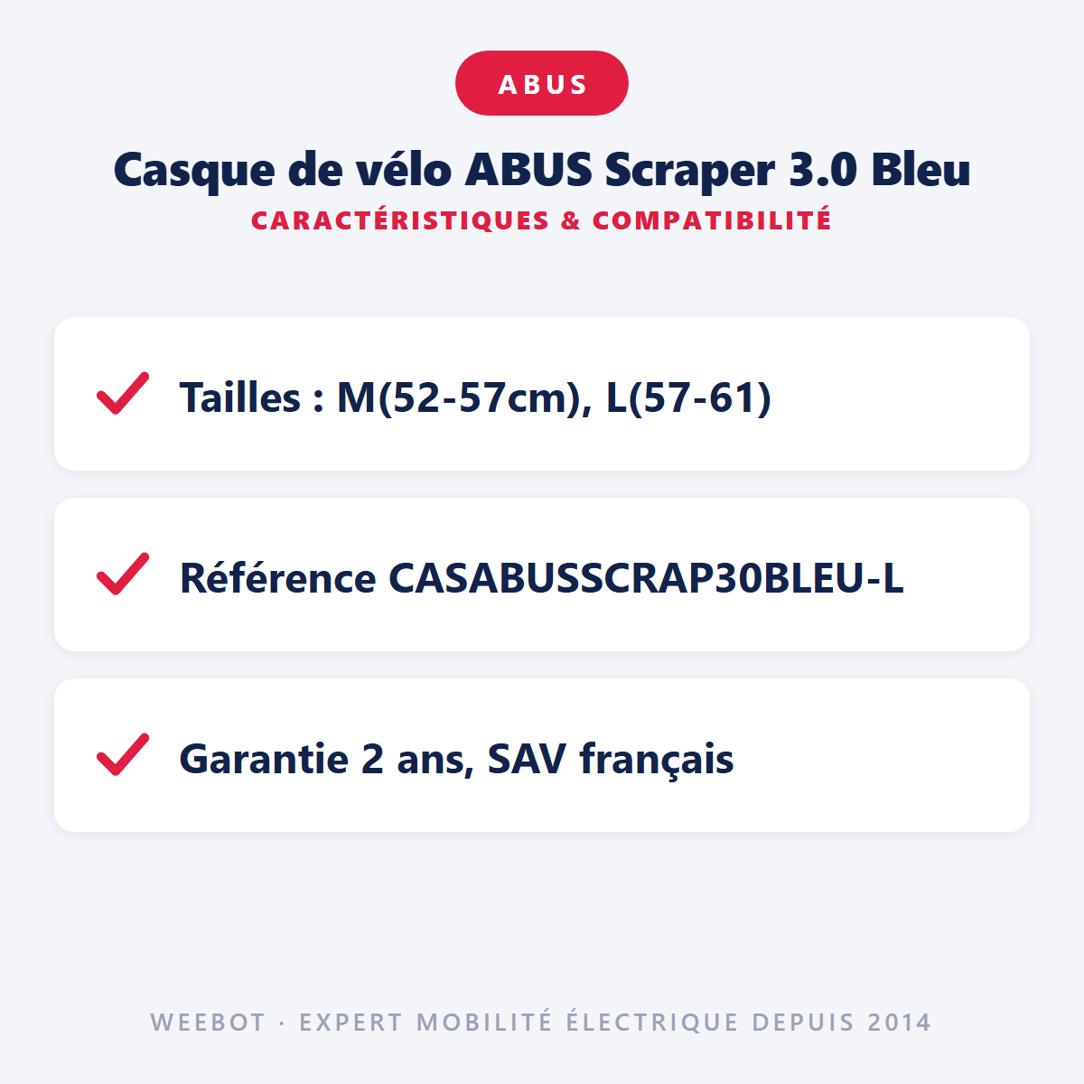 Casque de vélo ABUS Scraper 3.0 Bleu : caractéristiques et compatibilité