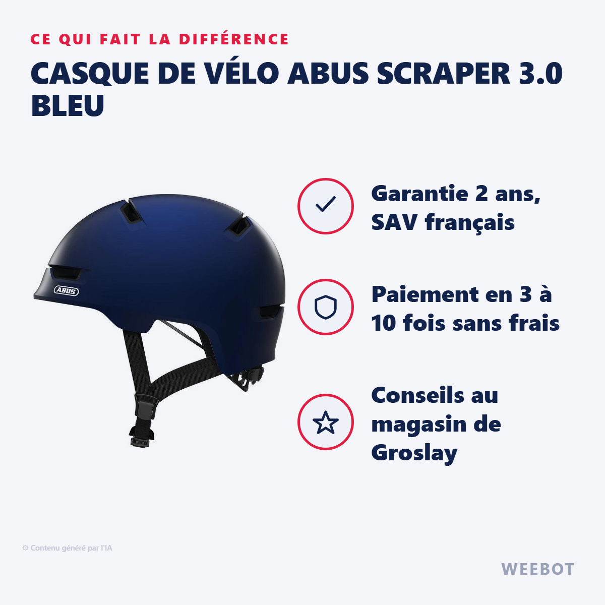 Casque de vélo ABUS Scraper 3.0 Bleu : les points forts