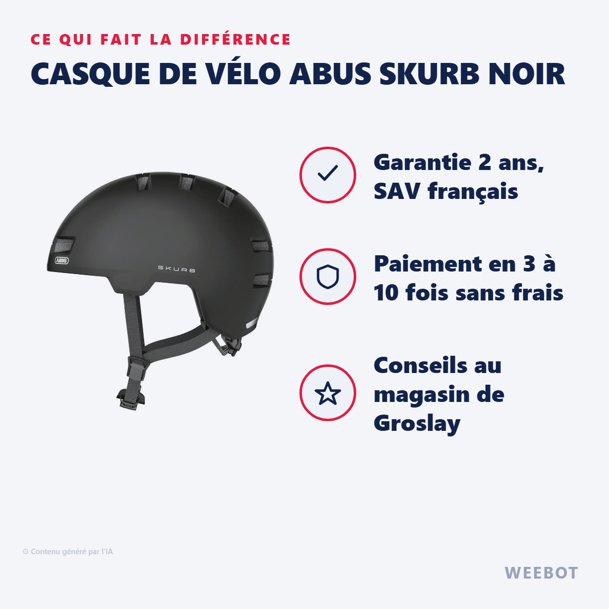 Casque de vélo ABUS Skurb Noir : les points forts