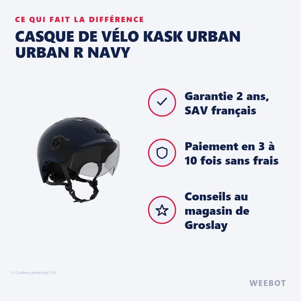 Casque de Vélo Kask Urban URBAN R Navy : les points forts