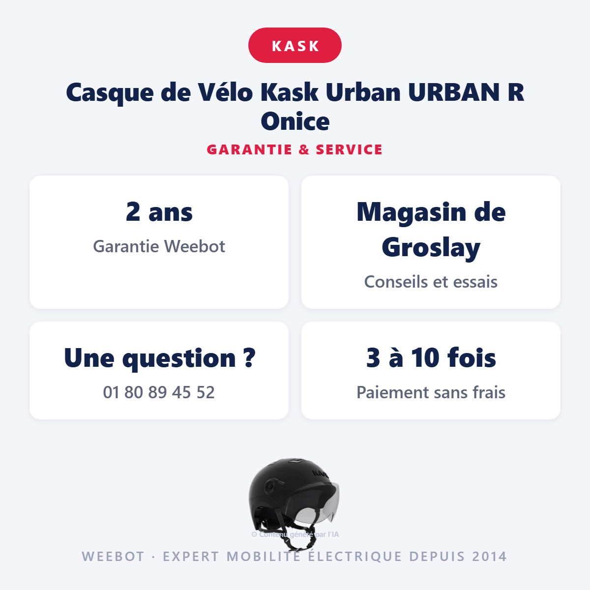 Casque de Vélo Kask Urban URBAN R Onice : garantie 2 ans et service après-vente