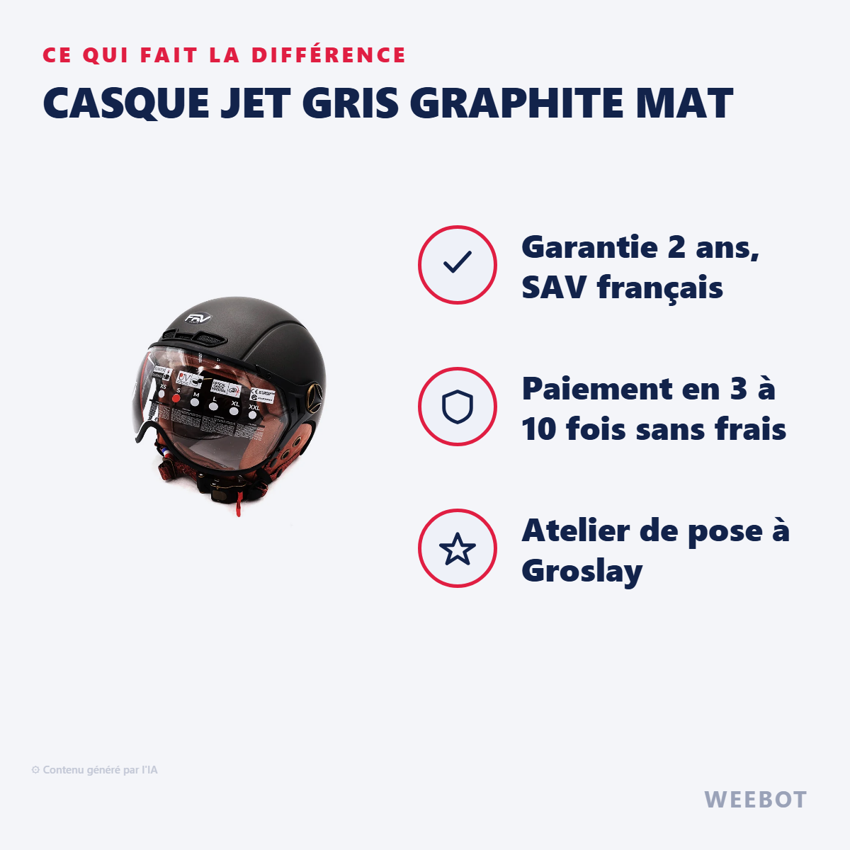 Casque Jet Gris Graphite Mat : les points forts