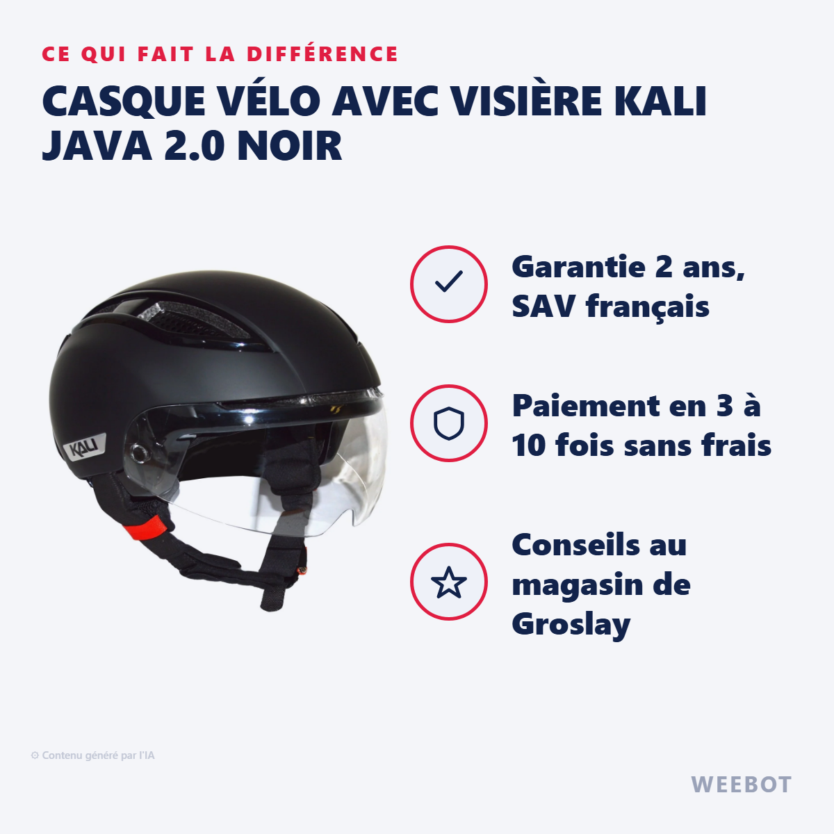 Casque  Vélo avec Visière Kali JAVA 2.0 Noir : les points forts
