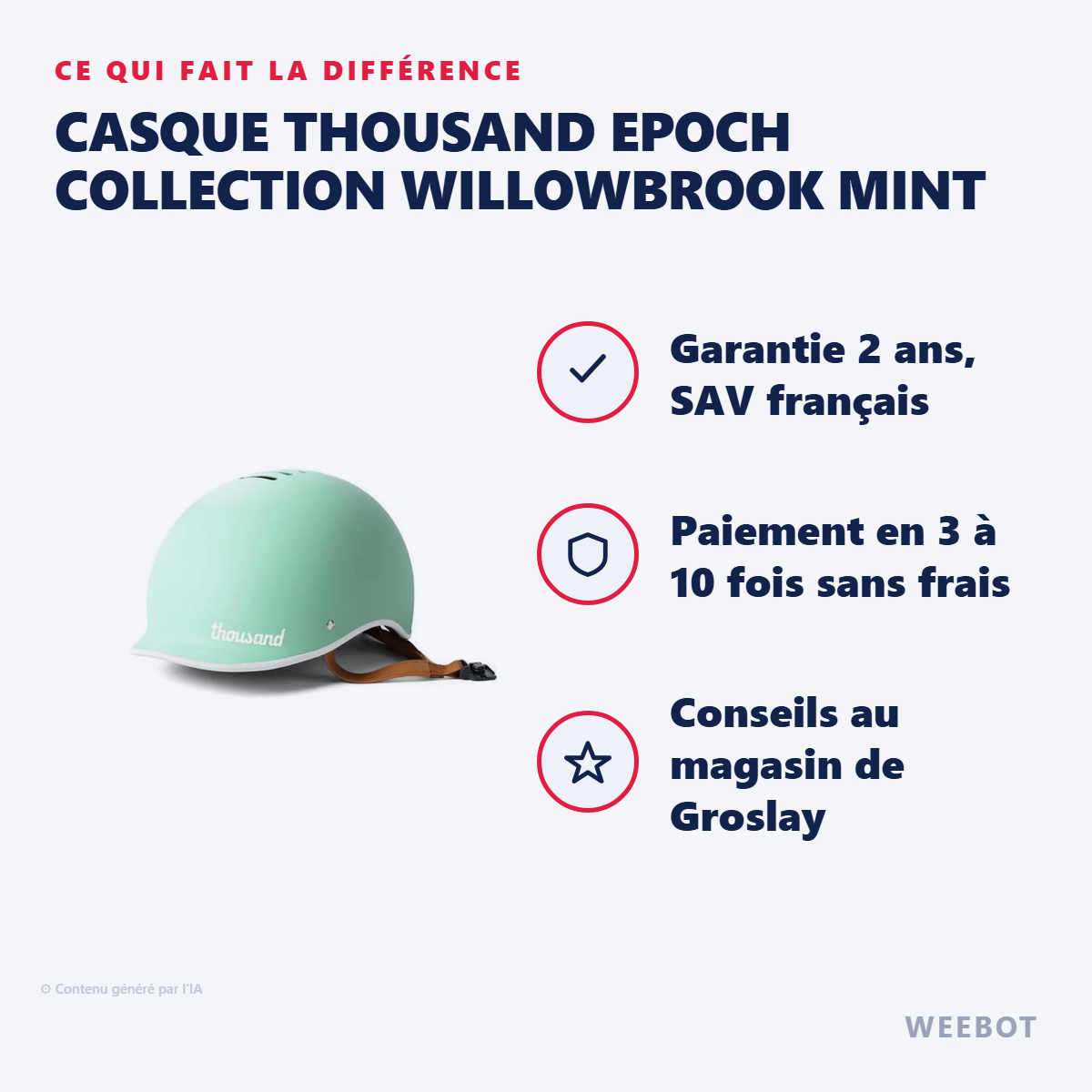 Casque Thousand Epoch Collection Willowbrook Mint : les points forts