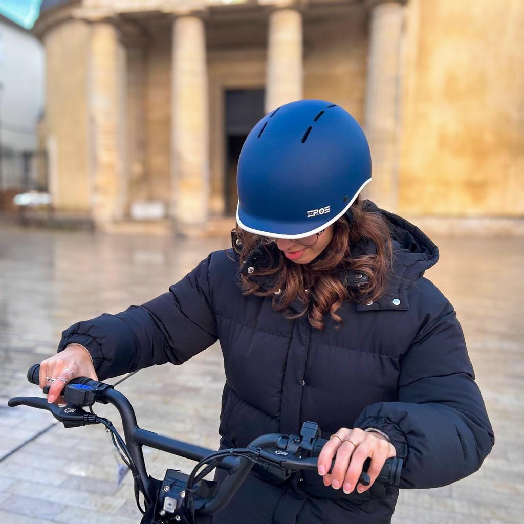 Casque Eroz Vintage Collection pour Trottinette Electrique et Vélo (Bleu/Noir) - Weebot