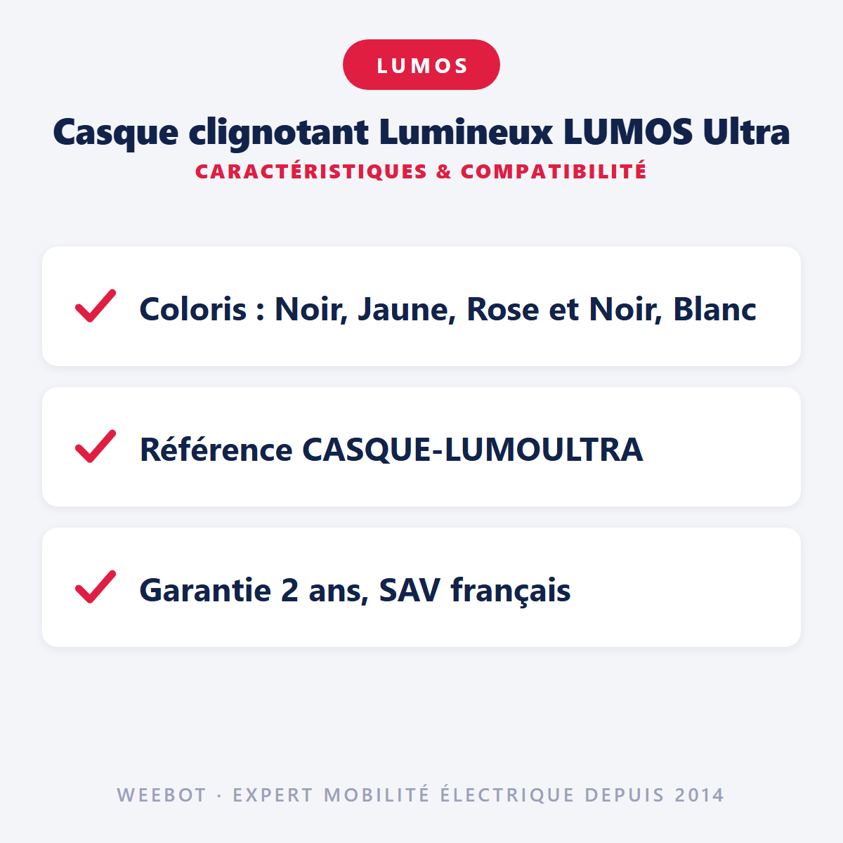 Casque clignotant Lumineux LUMOS Ultra : caractéristiques et compatibilité