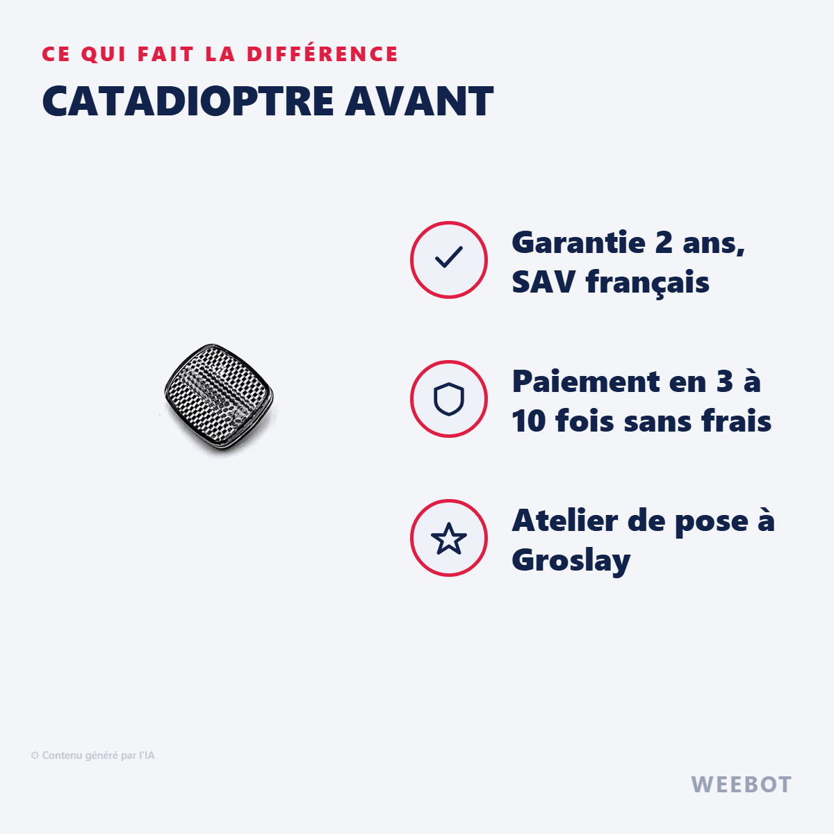 Catadioptre Avant Pour Trottinette Électrique Wispeed T855 - Weebot