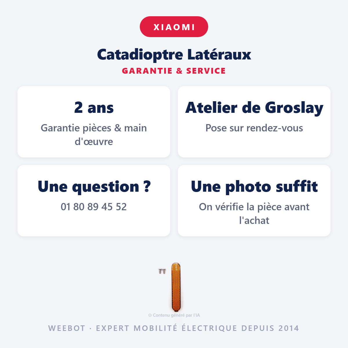 Catadioptre Latéraux Pour Trottinette Électrique Xiaomi Mi4 Lite - Weebot