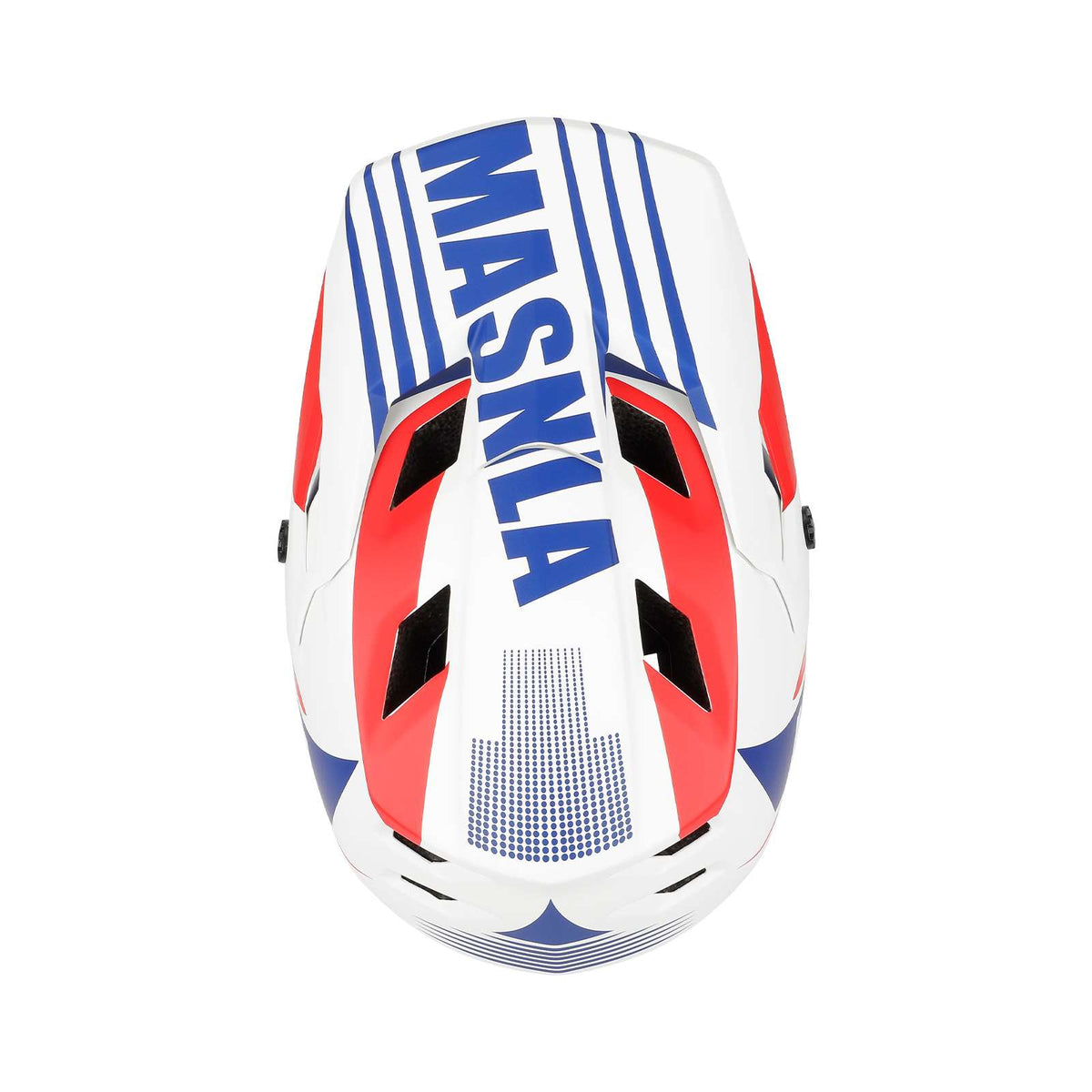 Casque Cross Off-Road Blanc, Rouge et Bleu (Taille M), vue 6