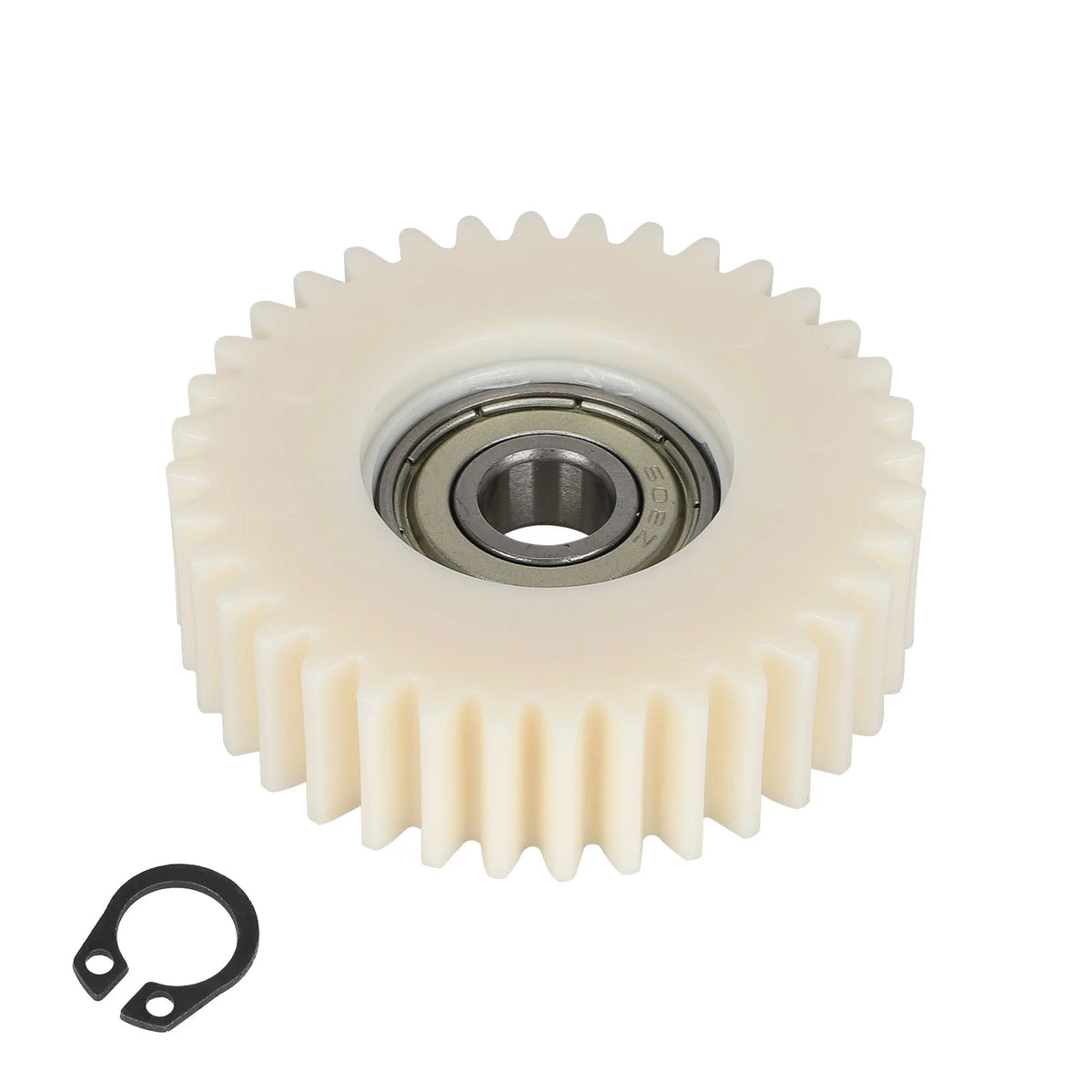 Engrenage blanc en nylon à 36 dents avec roulement à billes central 608 et circlip