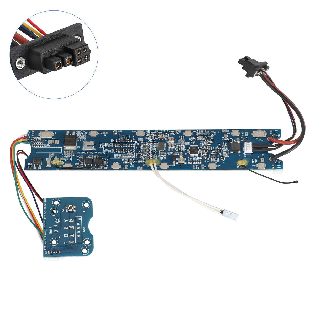 Carte BMS pour batterie externe de trottinette électrique avec ses câbles de connexion