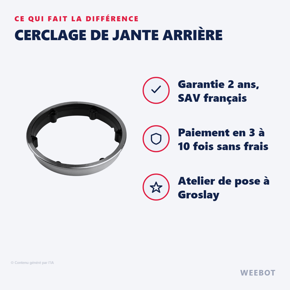 Cerclage de jante arrière pour Trottinette Électrique Vsett 9 - Weebot