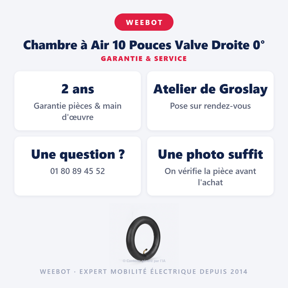 Chambre à Air 10 Pouces Valve Droite 0° : garantie 2 ans et service après-vente