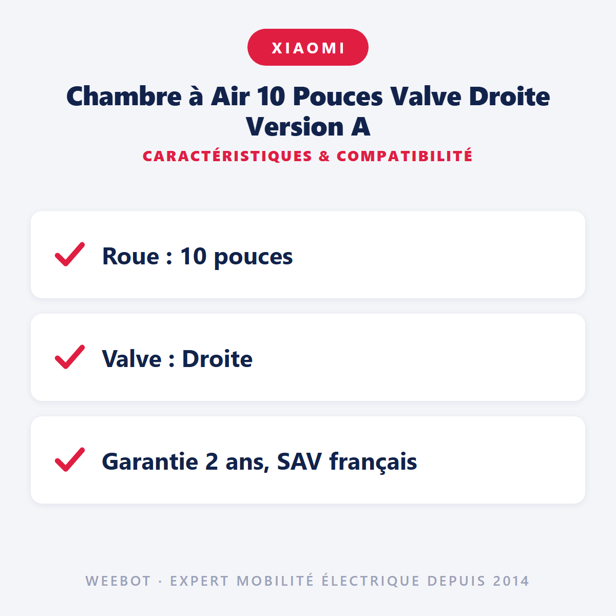 Chambre à Air 10 Pouces Valve Droite Version A : caractéristiques et compatibilité