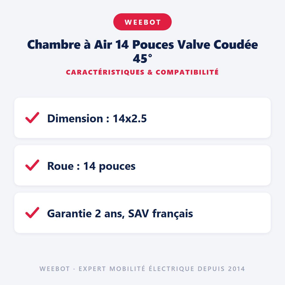 Chambre à Air 14 Pouces Valve Coudée 45° : caractéristiques et compatibilité