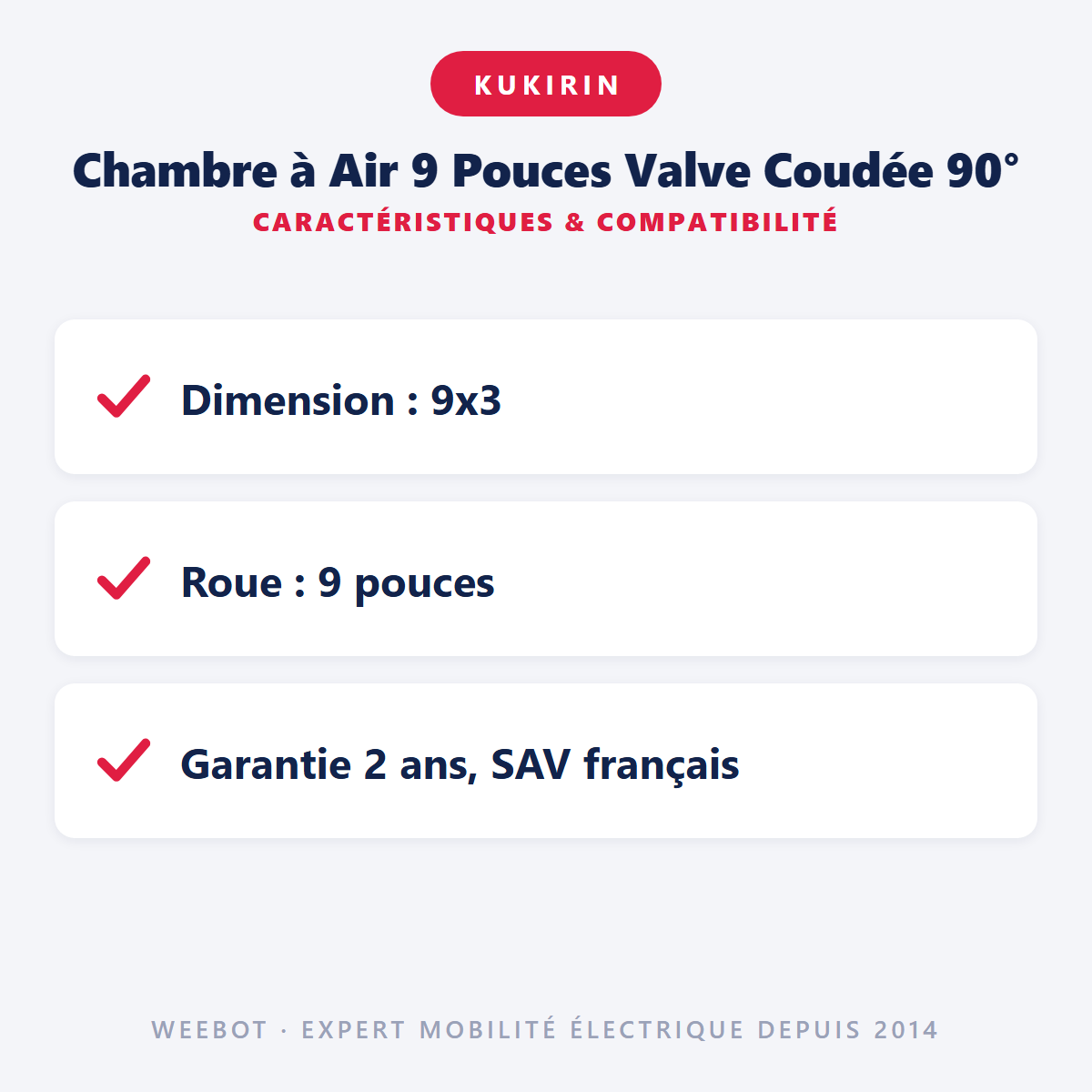Chambre à Air 9 Pouces Valve Coudée 90° : caractéristiques et compatibilité